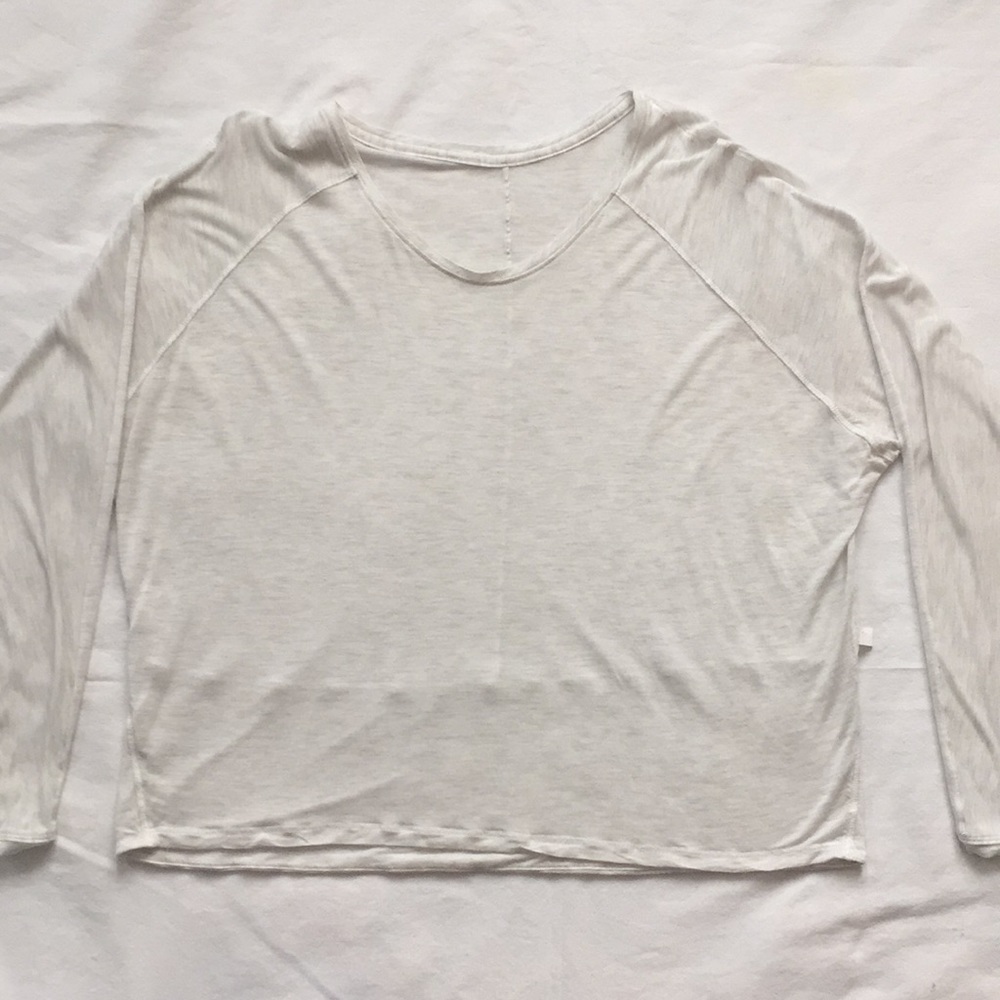 Lululemon Crop Shirt Light Gray White Heather